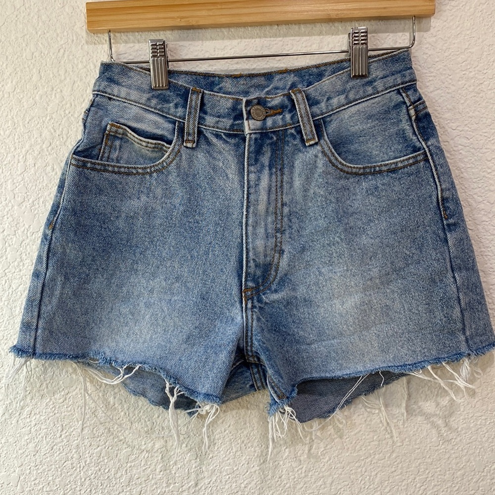 J.Galt Denim High Rise Light Wash Cut Off 100% Cotton Shorts Size M